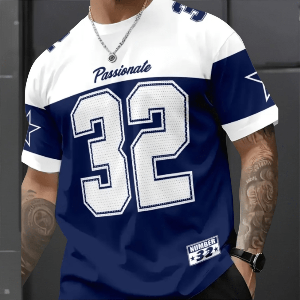 Men's Graphic T-Shirt with Breathable Polyester – Casual Sports Fan Tee 0